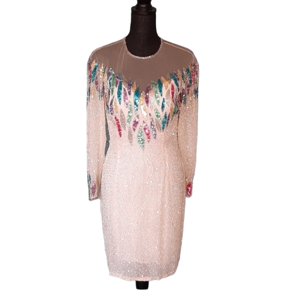 Vintage Beaded Niteline Dress | Color: Purple/White | Size: 8 | Calexiss's Closet Vintage Beaded Niteline Dress | Color: Purple/White | Size: 8 | Calexiss's Closet